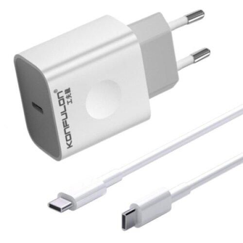 Konfulon C69D brzi kućni punjač 20W + DC15 Type C na Type C Cene