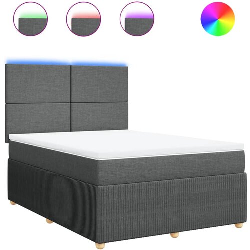 Maison Chic Box spring posteljni - Vzmetna postelja z vzmetnico temno siv 140x190 cm blago SL4561, (21902095) Cene