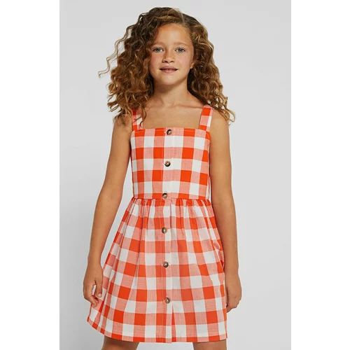 Mayoral Dječja pamučna haljina boja: narančasta, mini, širi se prema dolje