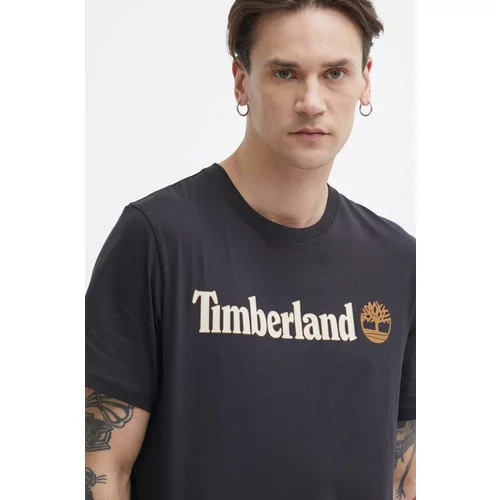 Timberland Bombažna kratka majica moška, črna barva, TB0A5UPQ0011