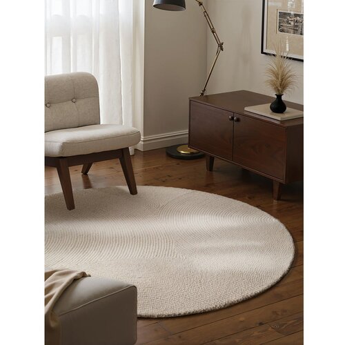 Hanse Home Ročno tkana volnena okrogla preproga v svetli naravni barvi &amp;oslash; 150 cm Eleni Natural White &amp;ndash; Slike