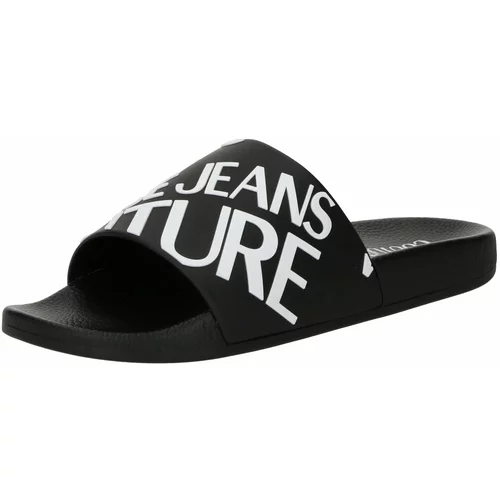Versace Jeans Couture Natikače s potpeticom 'SHELLY' crna / prljavo bijela