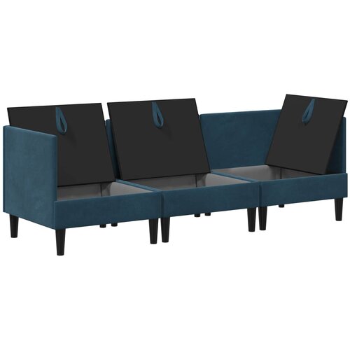  Set namje&amp;scaron;taja za dnevni boravak s jastukom 3 pcs Plava Bar&amp;scaron;un Slike