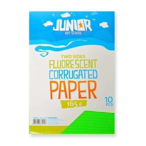 Junior jolly waves karton rebrasti a4 10k - odaberite nijansu neon zelena ( 133183 ) Cene
