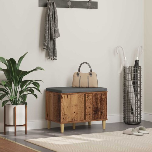  Klupa za hodnik s jastukom s vratima Staro drvo 60 x 38 x 46 cm Cijene
