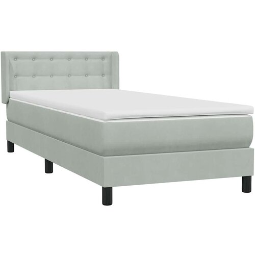 Box Spring krevet s madracem svijetlo sivi 80x220 cm samt Slike
