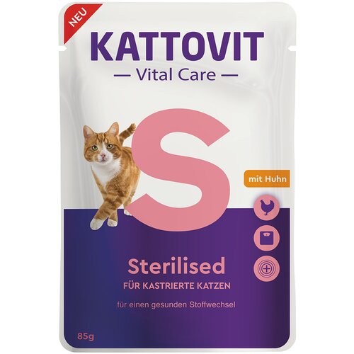 Kattovit Vital Care Sterilised Pouches s piletinom - 6 x 85 g Slike