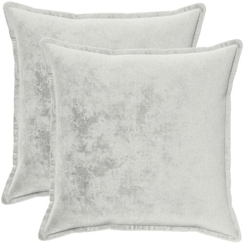  Presvlaka za jastuk 2 kom. HOUTEN Svjetlosiva 60 x 60 cm Flanel - Dizajn s paspulom Svjetlosiva 60 x 60 cm Cene