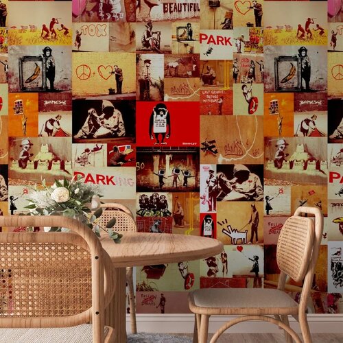  Tapeta - Collage - Banksy 50x1000 Premium Slike