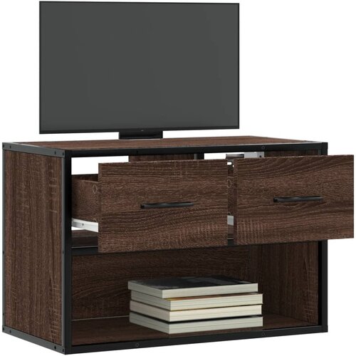  TV ormarić boja hrasta 60x31x39,5 cm konstruirano drvo i metal Smeđa Slike
