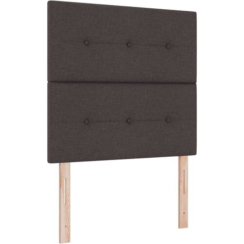 vidaXL Postelja z vzmetnico z vzglavjem Temno rjava 90 x 190 cm blago, (5000125840) Cene