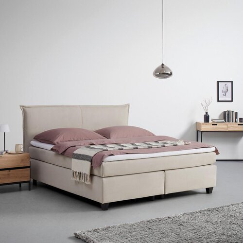 Bessagi Home Postelja Boxspring Rinaldo, Bež, Z Nadvložkom, 180x200 Cene