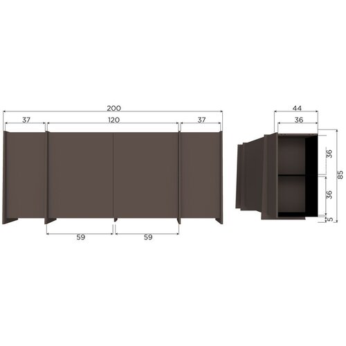 WOOOD Temno rjava komoda v jesenovem dekorju 200x85x44 cm Brock &amp;ndash; Slike