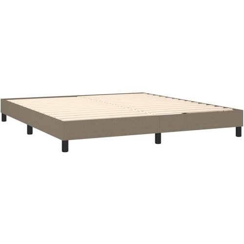  Box spring s madracem LED smeđesivi 180x200 cm tkanina Slike