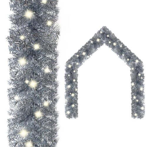 vidaXL Božična girlanda z LED lučkami 20 m srebrna Cene