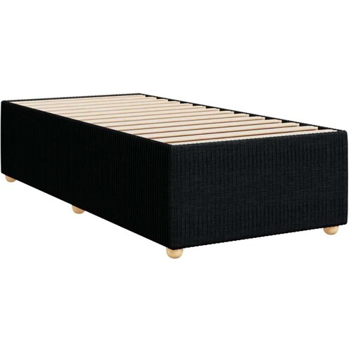 VidaXL Krevet s oprugama i madracem crni 100 x 200 cm od tkanine Slike