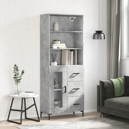 vidaXL Visoka komoda betonsko siva 69,5x34x180 cm inženirski les Cene