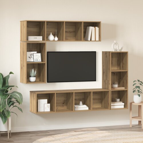 vidaXL Komplet TV omaric 4 pcs artisan hrast Konstruiran les Cene