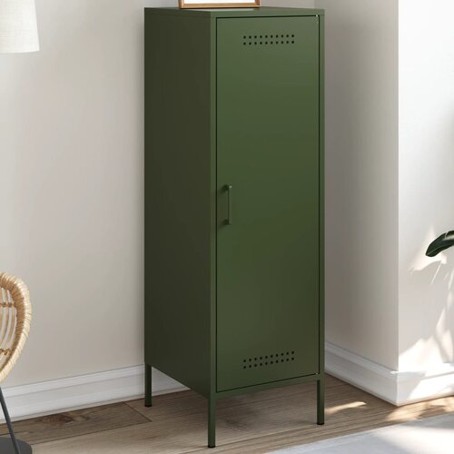 The Living Store Visoka omara olivno zelena 36x39x113 cm jeklo - Visoka Omara, (21435293) Slike