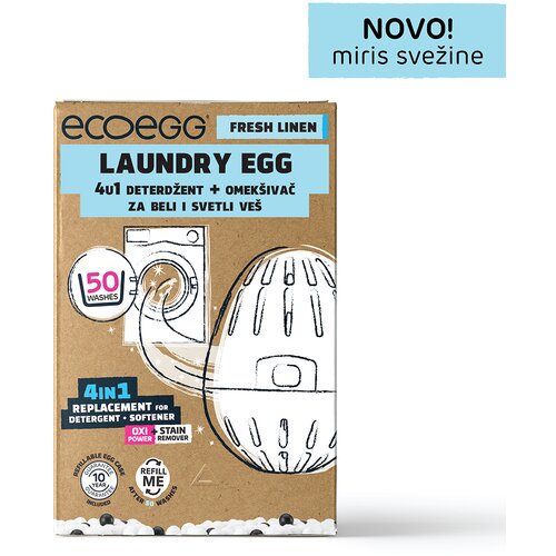 Ecoegg ECOEGG 4u1 deterdžent i omekšivač za beli i svetli veš, Miris svežine-50 pranja Slike