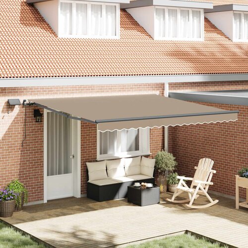  Skrovita tenda S LED lampica Bež 400 &times;350 cm tkanina Cijene