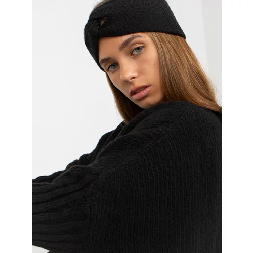 Fashionhunters Black oversize sweater with side slits OCH BELLA
