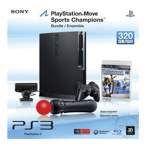 Sony Playstation 3 320GB+Move+Sports C+2 Ctrl igračka konzola Slike