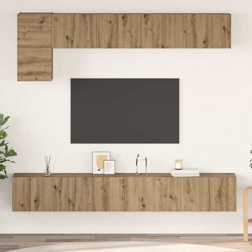  Set TV komoda Zidne 5 pcs Umjetnički hrast Konstruirano drvo Cijene