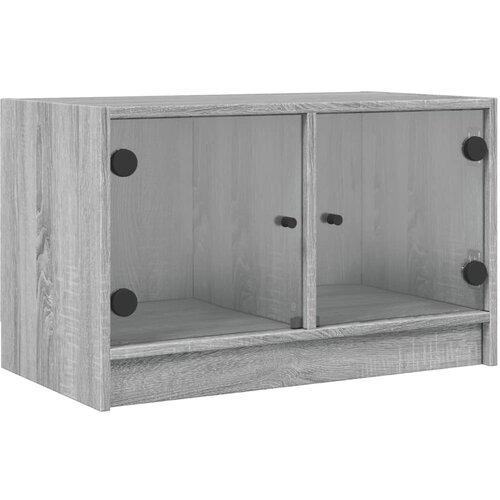 Maison Chic TV omarica - TV stojalo - Televizijska omarica s steklenimi vrati siva sonoma 68x37x42 cm, (21700407) Slike