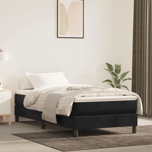 vidaXL okvir za krevet s oprugama crni 80 x 200 cm baršunasti
