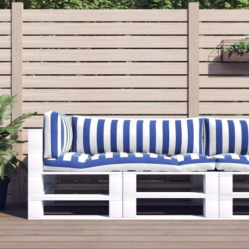  Jastučić za van 3 pcs Plava i bijela 103 x 58 x 10 cm Tkanina Cijene