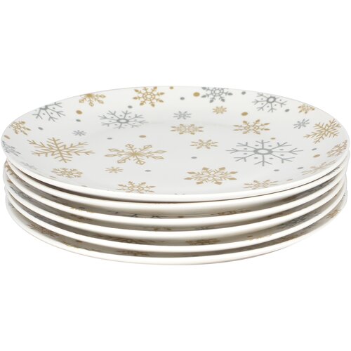 Sigma Novogodišnji porcelan set za kolače 19cm 6/1, Beli Cene