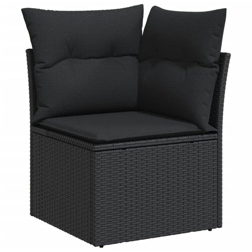  8-dijelni set vrtnih sofa od poliratana s jastucima crni Slike