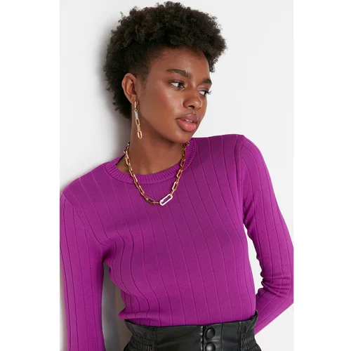Trendyol Purple Crew Neck Knitwear Sweater