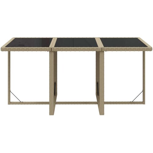  7-dijelni vrtni blagovaonski set od poliratana s jastucima bež 163 cm table length Slike
