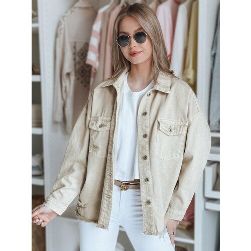 DStreet Kurtka damska jeansowa oversize JUSTDEM beżowa Slike