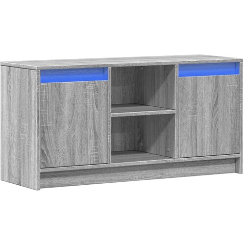  TV ormarić s LED svjetlima boja hrasta 100x34x50 cm drveni Siva Slike