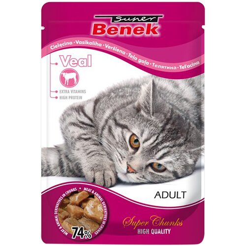  Varčno pakiranje Super Benek Super Chunks 48 x 100 g - Teletina v omaki Cijene