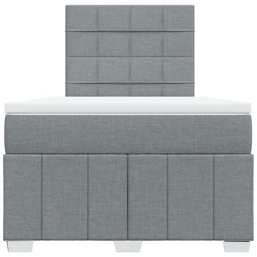  Krevet s oprugama i madracem svjetlosivi 120x190 cm od tkanine Slike