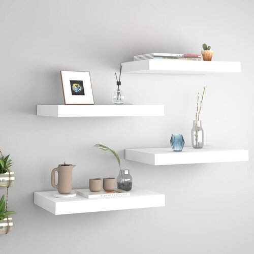  Plutajuće zidne police 4 kom bijele 40 x 23 x 3,8 cm MDF Slike
