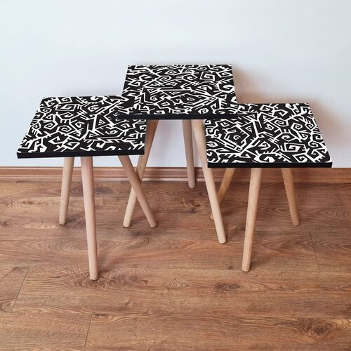 Hanah home Set 3 stočića 3Shp377 Black Cene