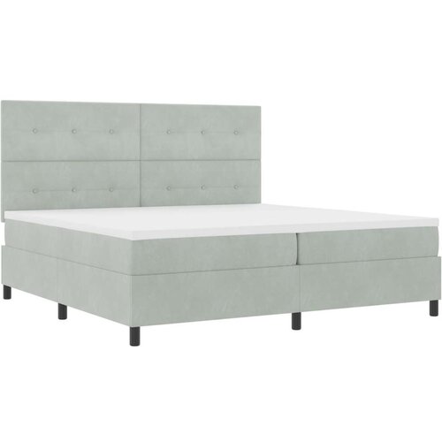  Postelja s pomičnim dnom in vzmetnico svetlo siva 200x200 cm žamet, (22051189) Slike
