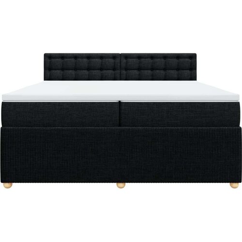 VidaXL Krevet s oprugama i madracem crni 200x200 cm od tkanine Slike