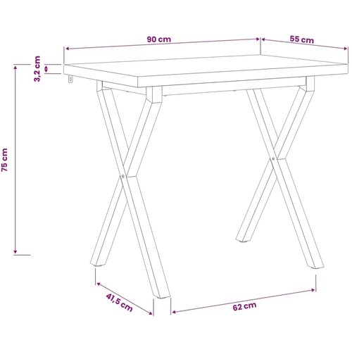  Kvadratni blagovaonski stol 90 x 55 x 75 cm Čvrsto drvo akacije - Prirodno kava 90 x 55 x 75 cm Četvrtasto Slike