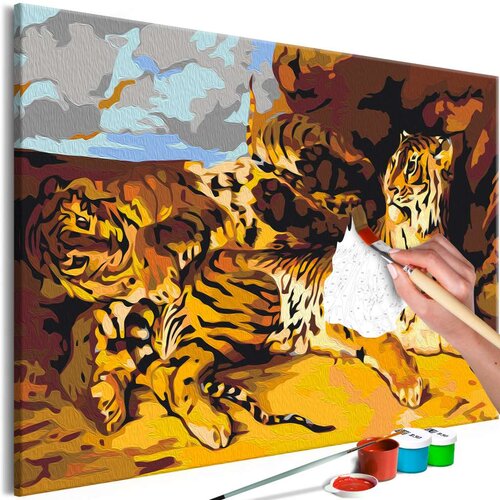  Slika za samostalno slikanje - Young Tiger With Mother 60x40 Cijene