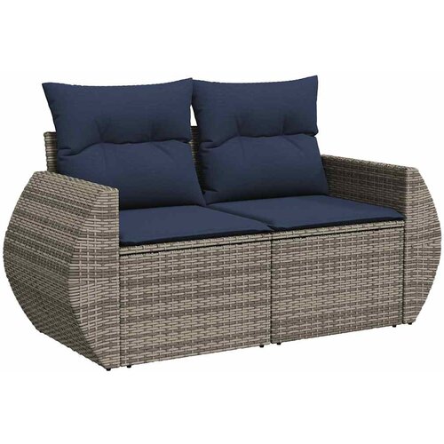  6-dijelni set vrtnih sofa s jastucima crni od poliratana bagrem Slike