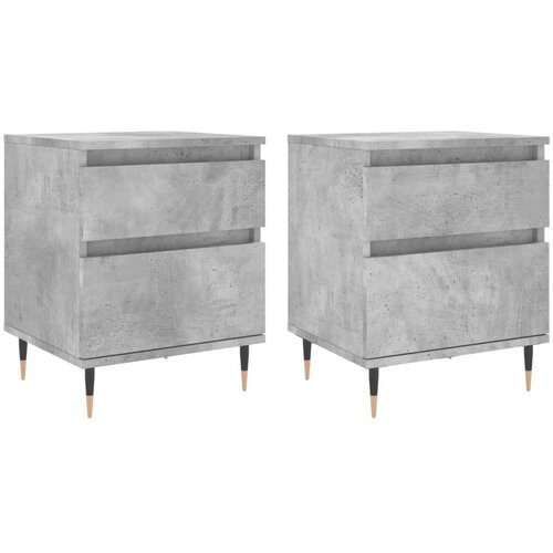 VidaXL Noćni ormarići 2 kom boja betona 40x35x50 cm konstruirano drvo Slike