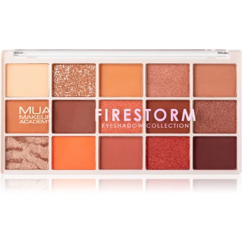 MUA Makeup Academy Professional 15 Shade Palette paleta sjenila za oči nijansa Firestorm 12 g