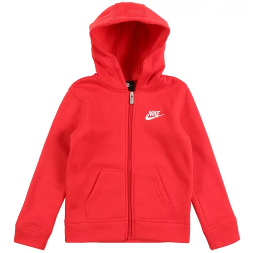Nike Sportswear Jopa na zadrgo 'Club' rdeča / bela