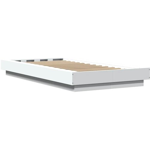  Okvir za krevet s LED svjetlima bijeli 100 x 200 cm drveni Slike